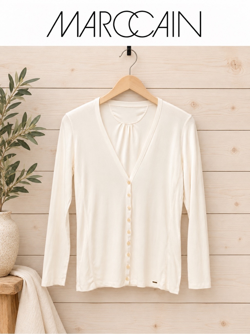 Marc Cain Lightweight Cardigan – Ivory – Estimated Size M/L